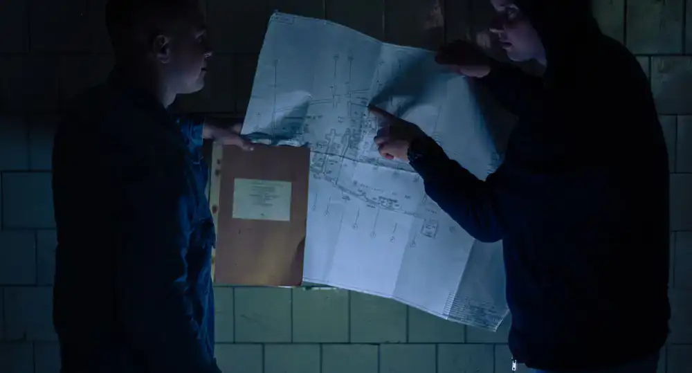 Coach Enigma reviewing map layouts